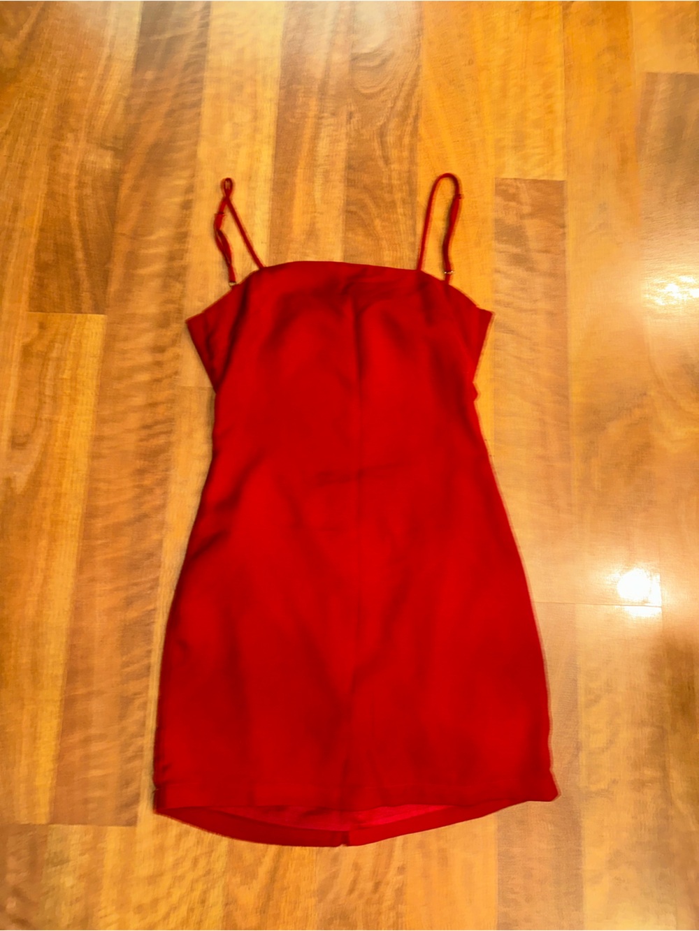 Lulu's Red Spaghetti-Strap Tie-Back Dress